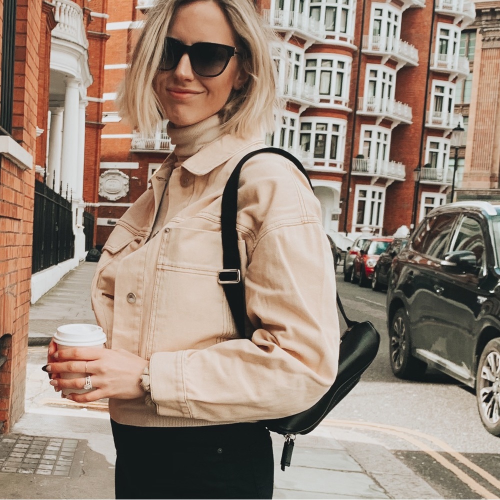 Zara cream cropped jacket